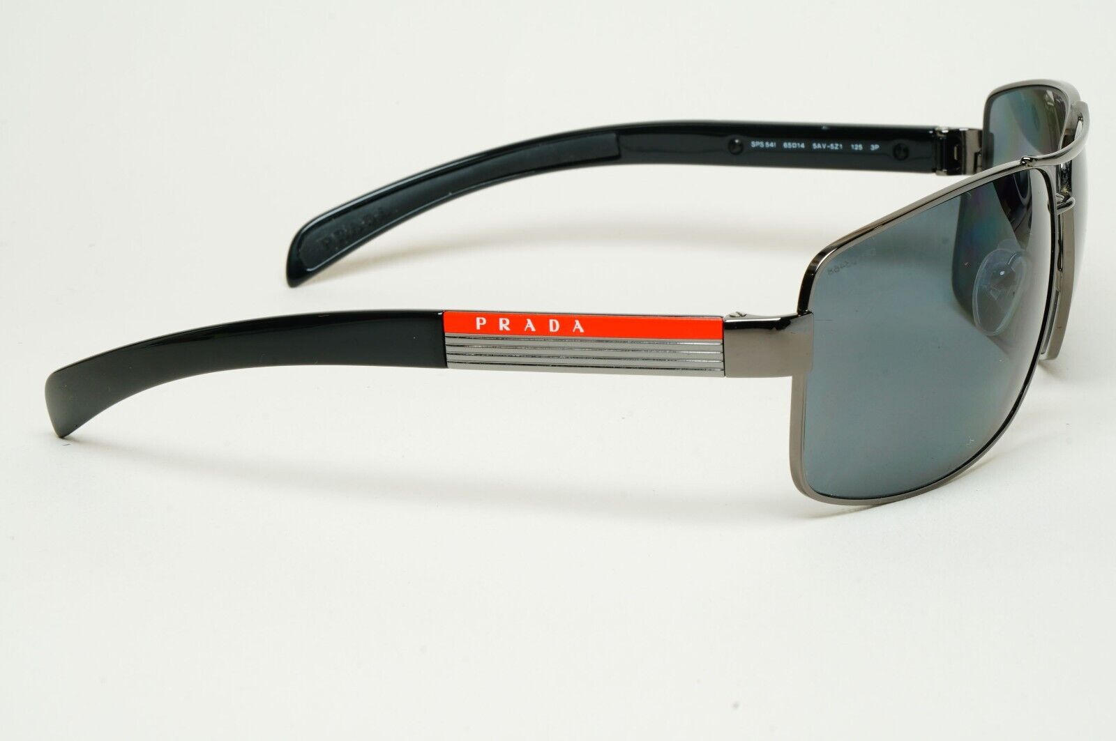 Prada Sunglasses Polarised Gunmetal Grey Square PS54IS SPS 54I 5AV-5Z1 250125