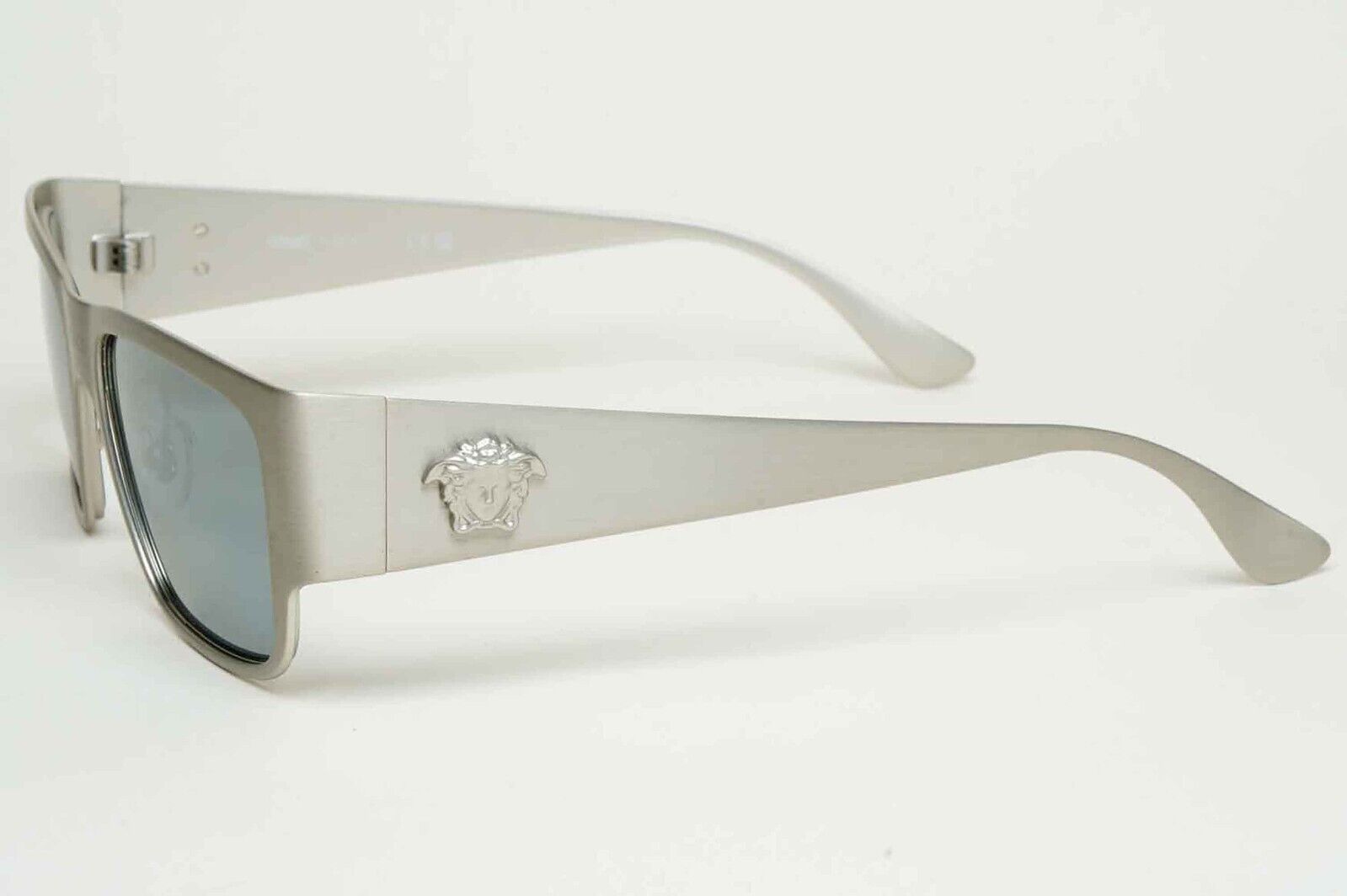 Versace Sunglasses Silver Medusa Square Brushed Metal MOD VE 2262 1266/6G 56mm