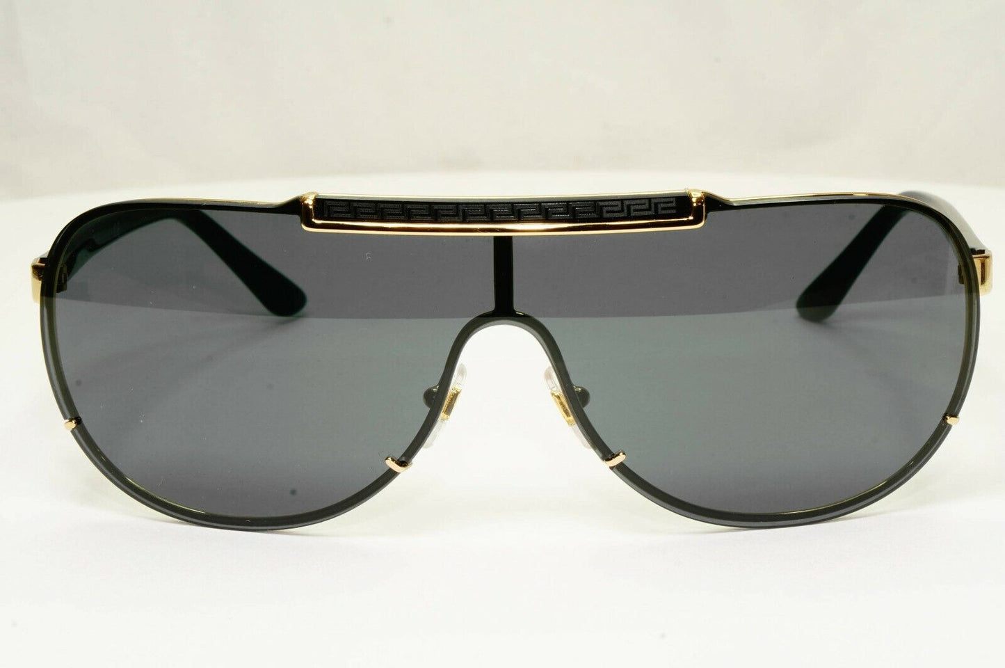 Versace Black Gold Sunglasses Shield Visor Ski Designer Fashion MOD 2140 1002/87