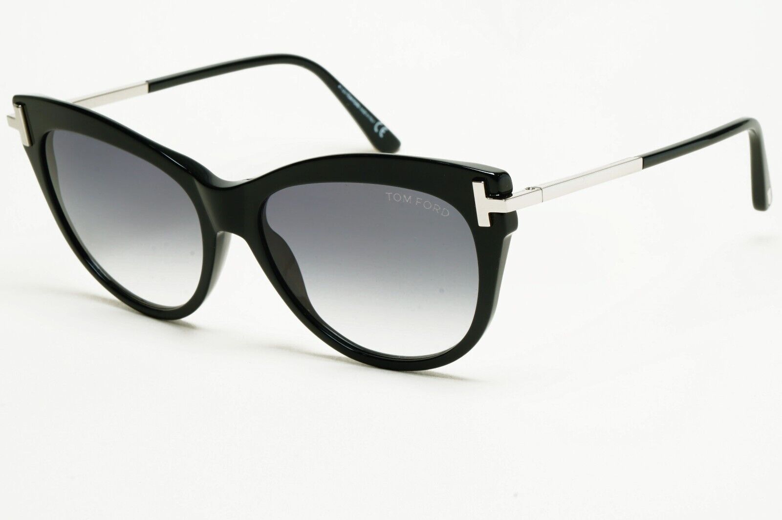 Tom Ford Sunglasses Kira Black Silver Grey Gradient Cat Eye FT0821 TF 821 01B