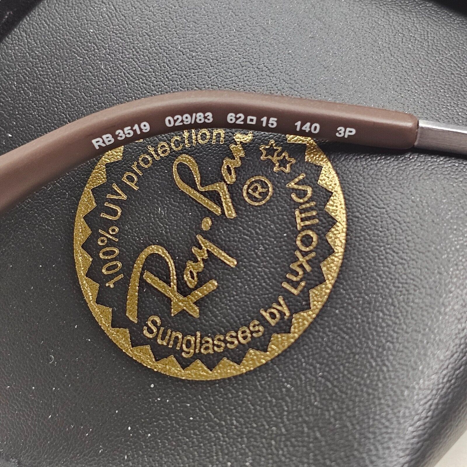 Ray-Ban Sunglasses Polarized Gunmetal Brown Meta Pilot Wrap RB 3519 029/83 62mm