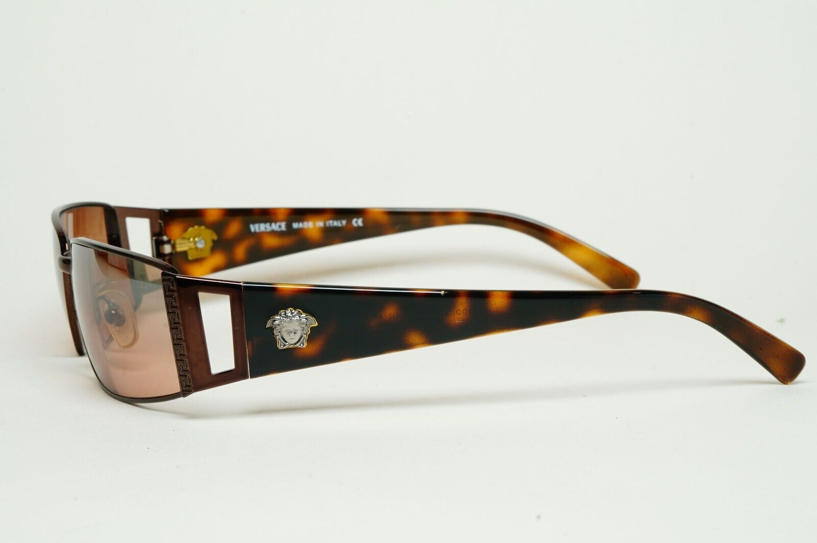 Versace Sunglasses 2004 Vintage Brown Mirror Rectangle MOD 2021 1006/6U 220125