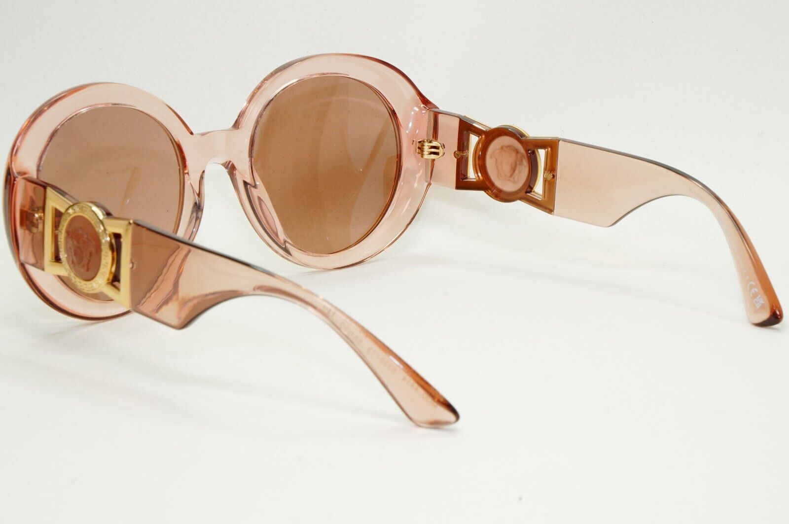 Versace Sunglasses Transparent Pink Medusa Round Brown Gold MOD VE 4414 5339/73