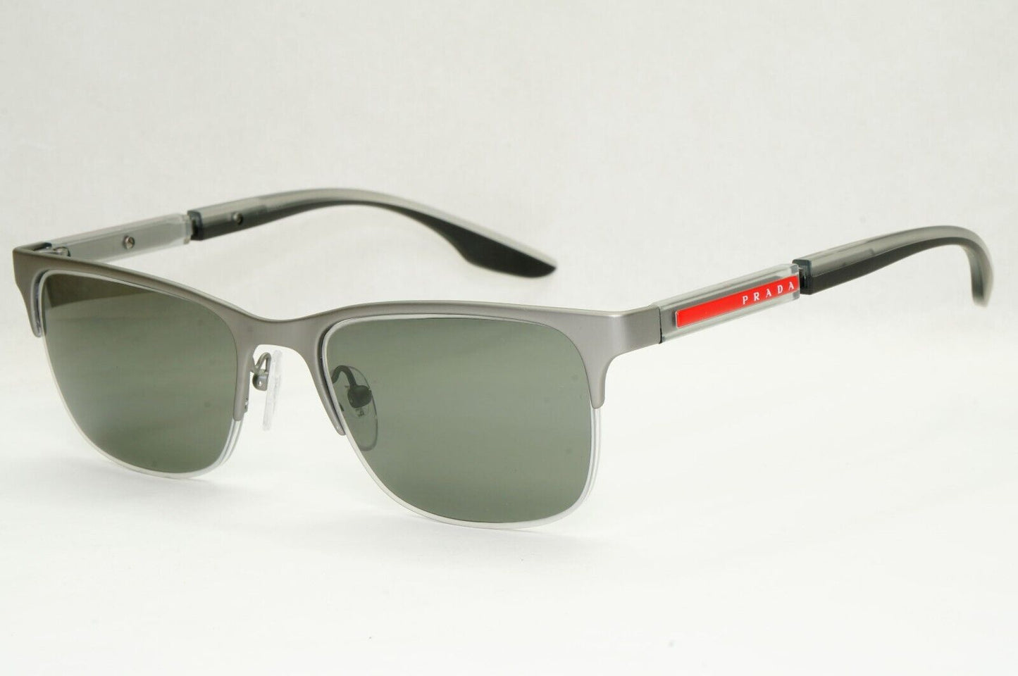 Prada Sunglasses Polarized Grey Silver Mirror Square PS55OV VPS 55O DG1-1O1 52mm