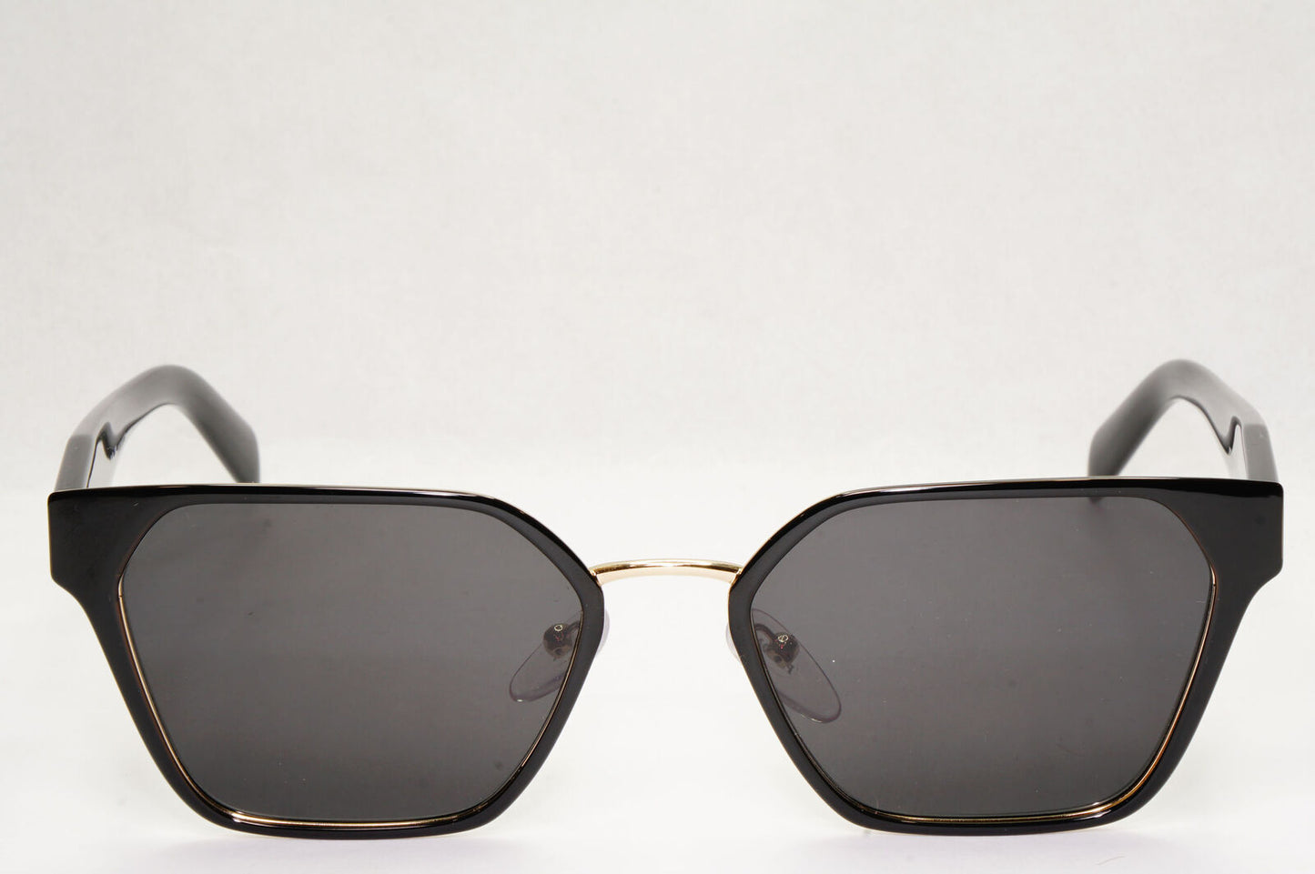 Prada Sunglasses Black Gold Square Metal Milano PR63WV VPR 63W 1AB-1O1 53mm