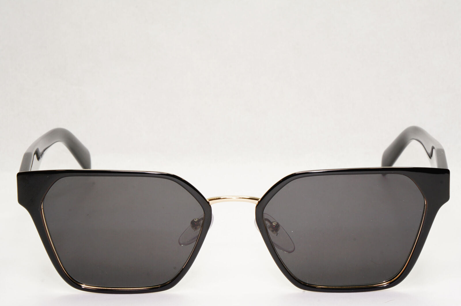 Prada Sunglasses Black Gold Square Metal Milano PR63WV VPR 63W 1AB-1O1 53mm