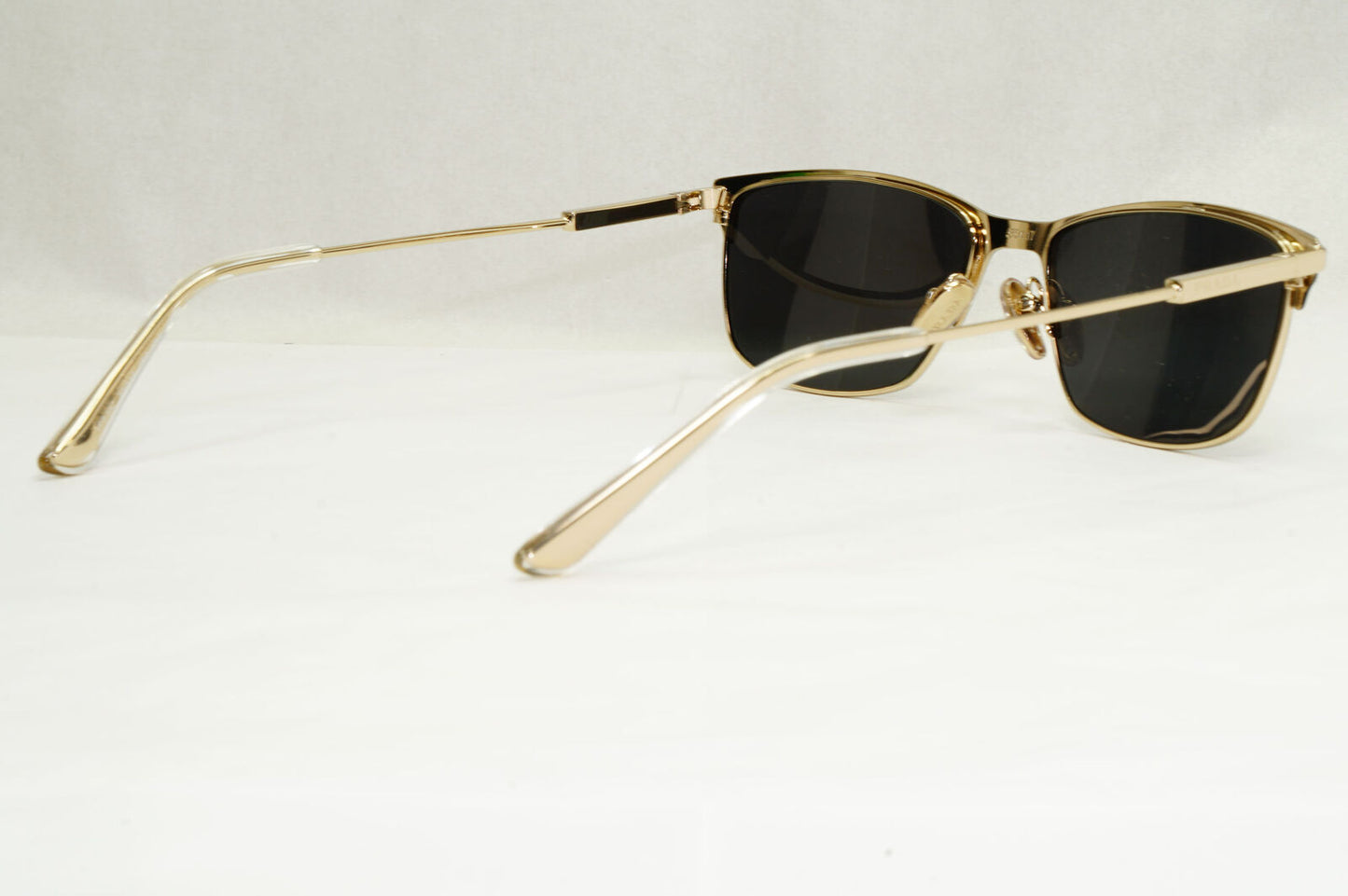 Prada Sunglasses Gold Black Metal Rectangle PR55ZV VPR 55Z 1BO-1O1 55mm