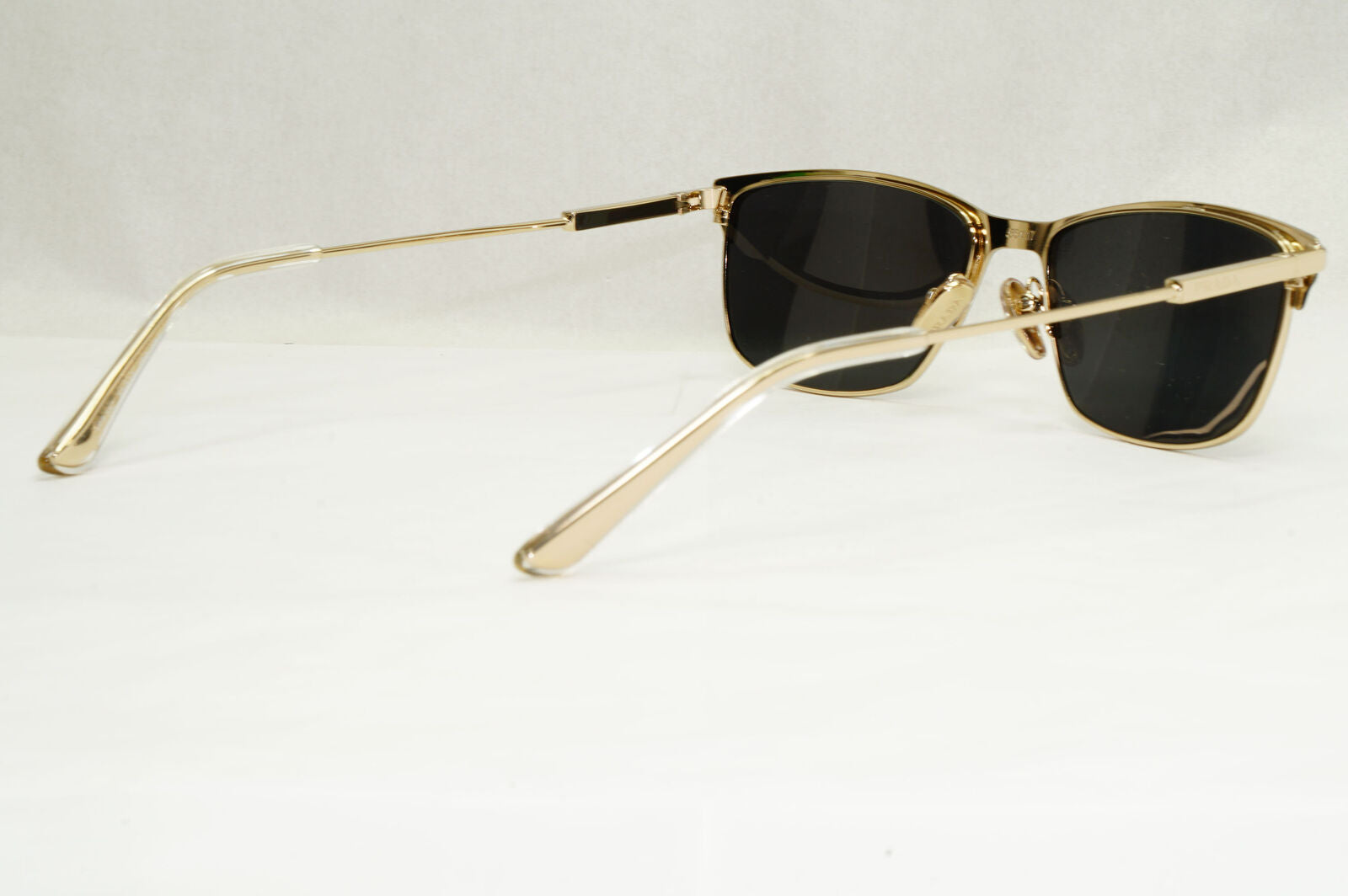 Prada Sunglasses Gold Black Metal Rectangle PR55ZV VPR 55Z 1BO-1O1 55mm