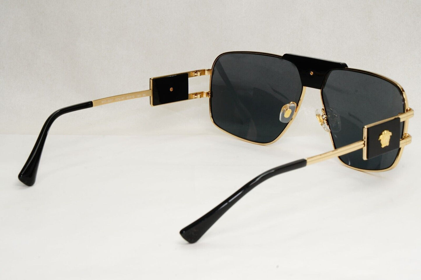 Versace Sunglasses Gold Black Grey Metal Navigator Pilot MOD VE 2251 1002/87
