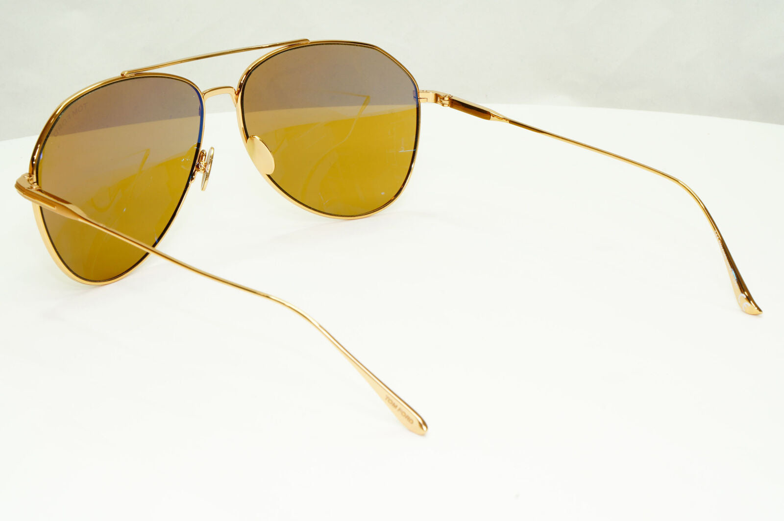 Tom Ford Titanium Japan Sunglasses Gold Brown Pilot Cyrus TF 747 30F FT0747