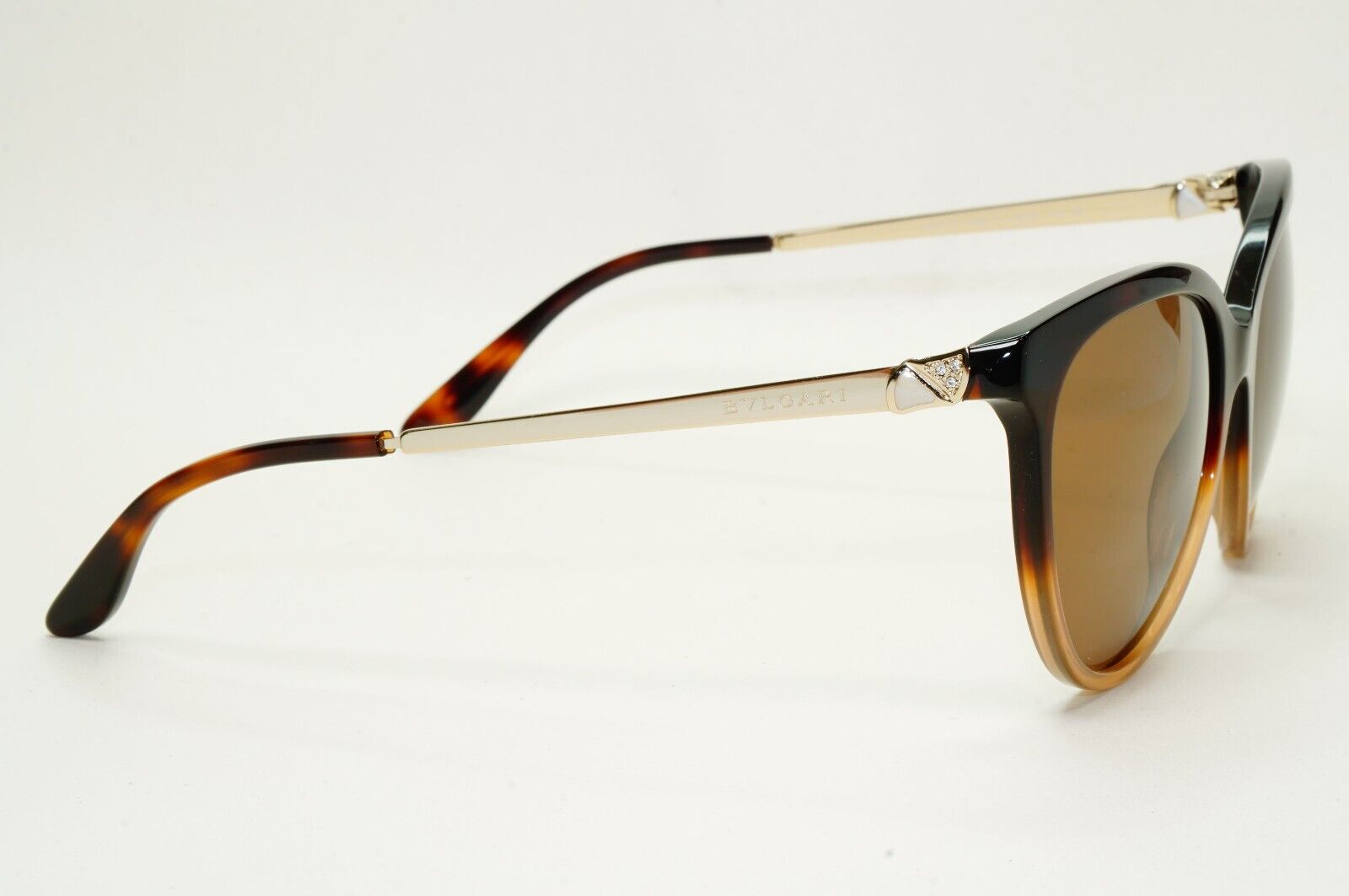 Bvlgari Sunglasses Brown Gold Diamante Square 8161-B 5362/13 56mm 120824