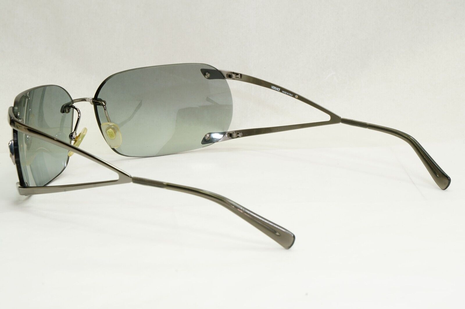 Versace Sunglasses 2004 Vintage Rimless Wrap Silver Grey MOD N86 89M/562 270324
