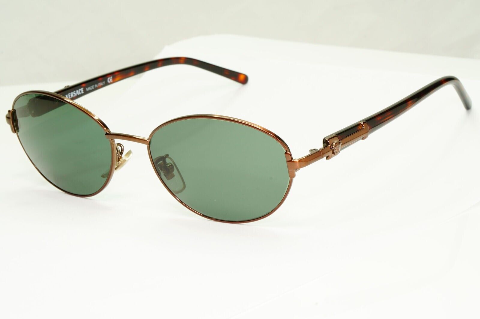 Gianni Versace 1995 Sunglasses Vintage Brown Copper Green Oval MOD M83 COL 53M