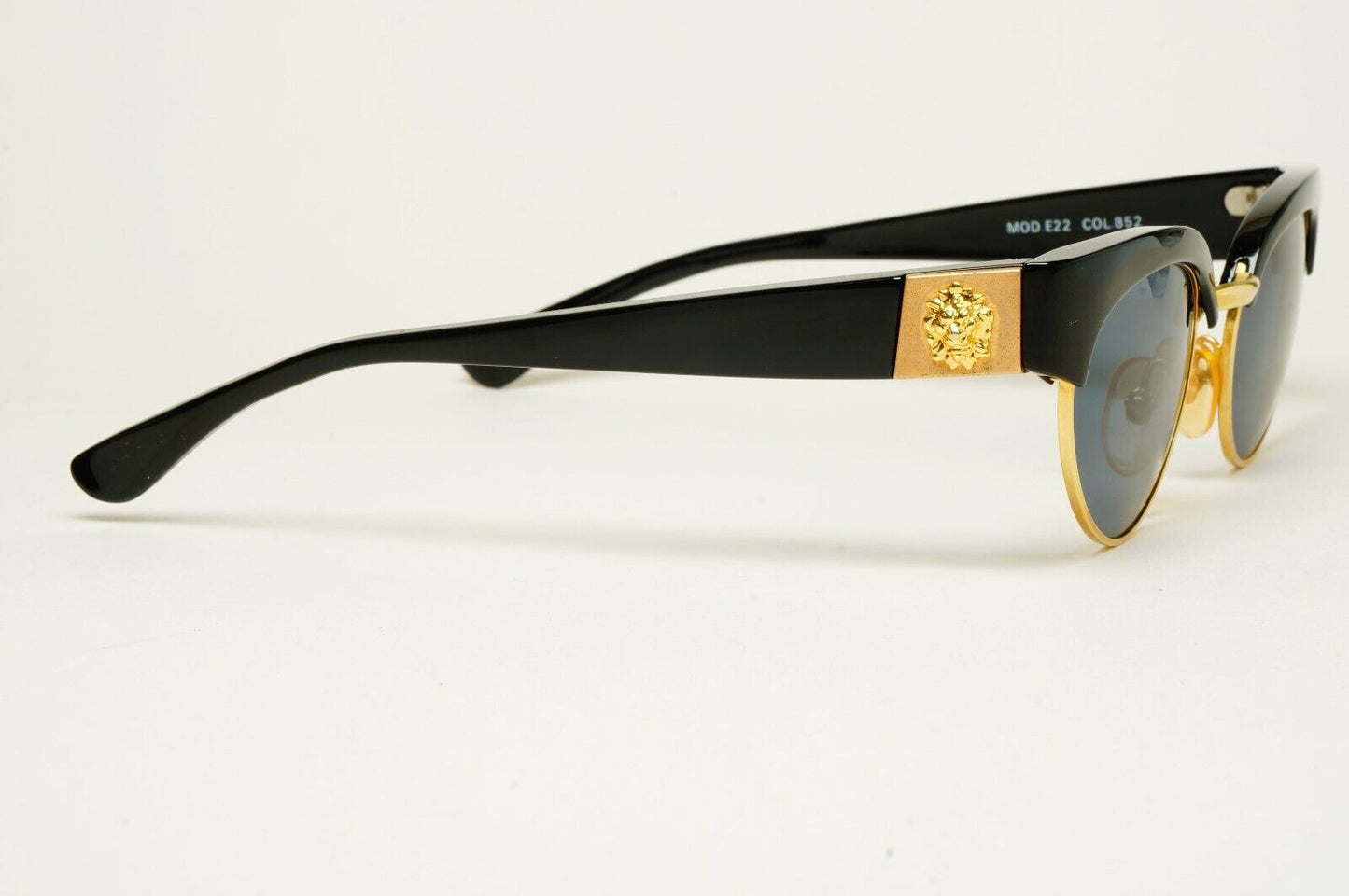 Versus Sunglasses 1996 by Gianni Versace Vintage Black Gold Lion MOD E22 COL 852