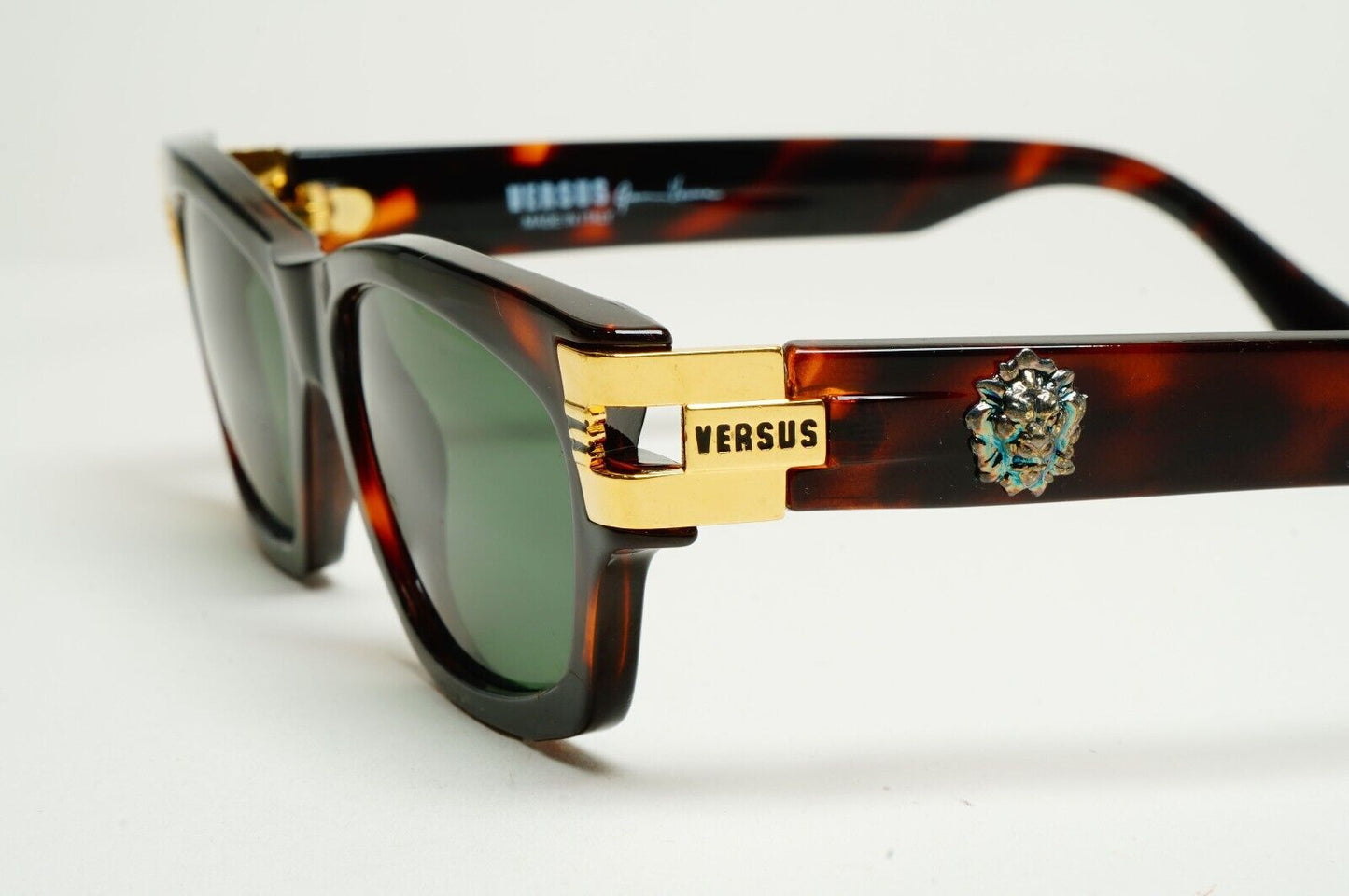 Versus Sunglasses 1996 by Gianni Versace Vintage Brown Gold Lion MOD E29 COL 649