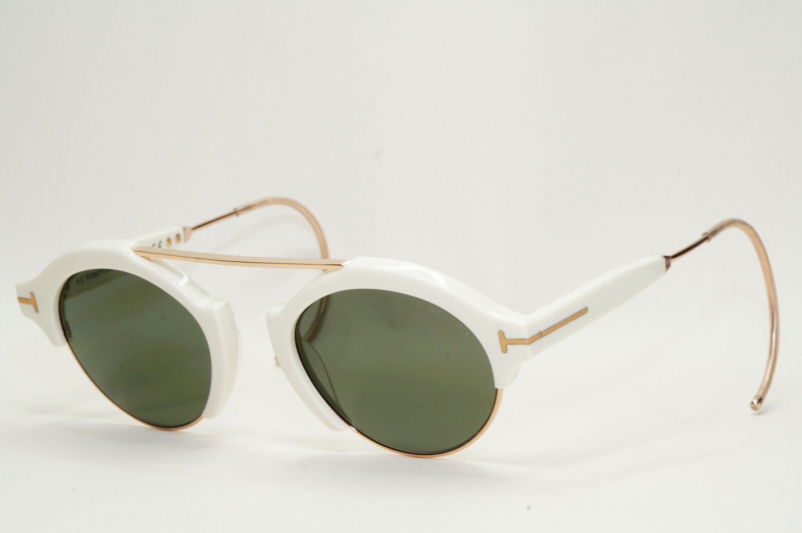 Tom Ford Sunglasses Farrah-02 Ear Loop White Green Gold FT0631 TF 631 25N 49mm