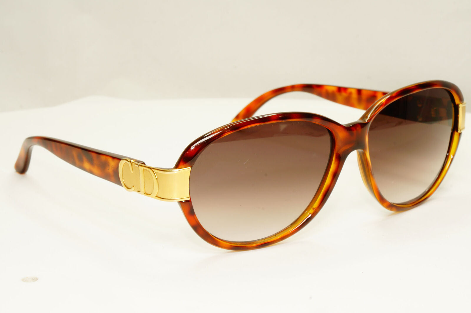 Dior 1990s Gold Sunglasses Austria Vintage Brown Square Womens 2917 10