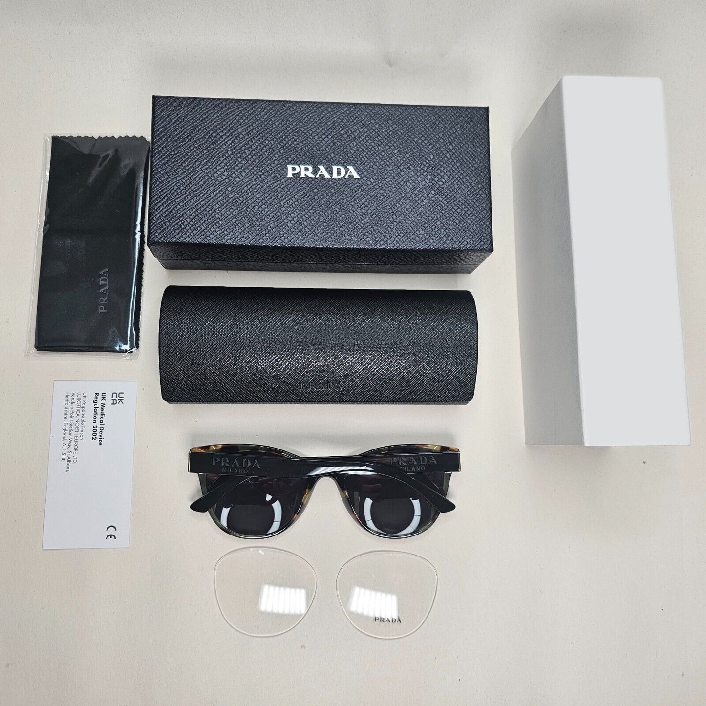 Prada Sunglasses Black Brown Tortoise Womens PR05WV VPR 05W 389-1O1 53mm