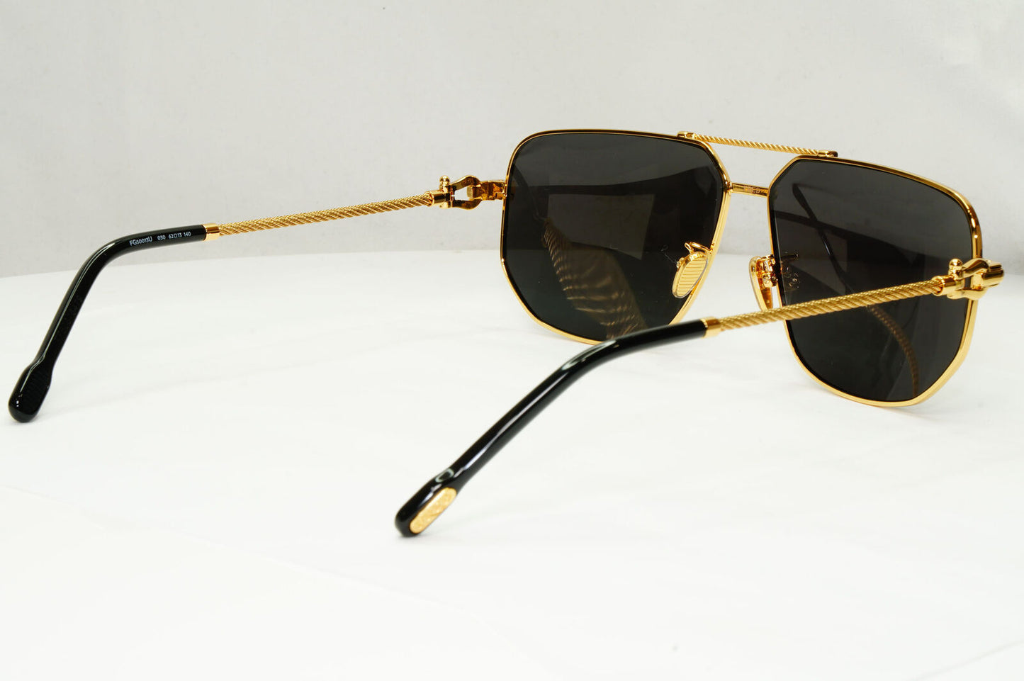 Fred Sunglasses FG50013U Gold Black Cable Twist Square Pilot 030 Force 10