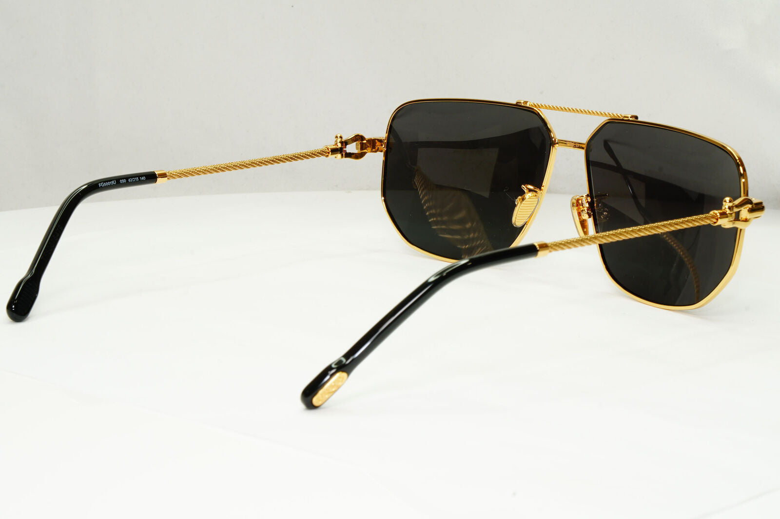 Fred Sunglasses FG50013U Gold Black Cable Twist Square Pilot 030 Force 10