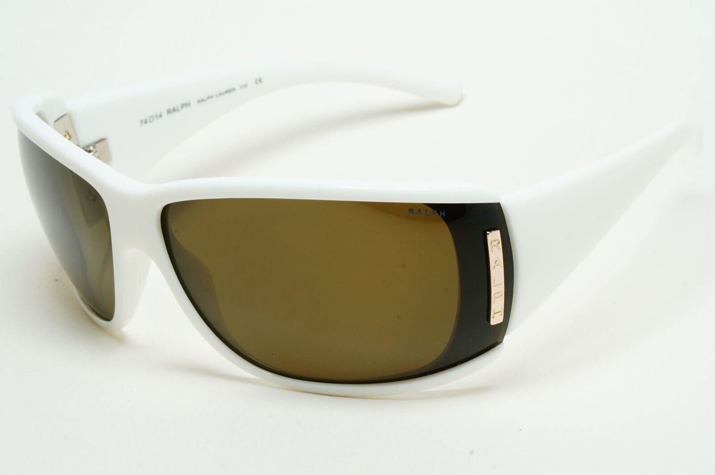 Ralph Lauren Sunglasses 2006 Vintage White Brown Wrap Unisex 7593/S 0VK6 211124