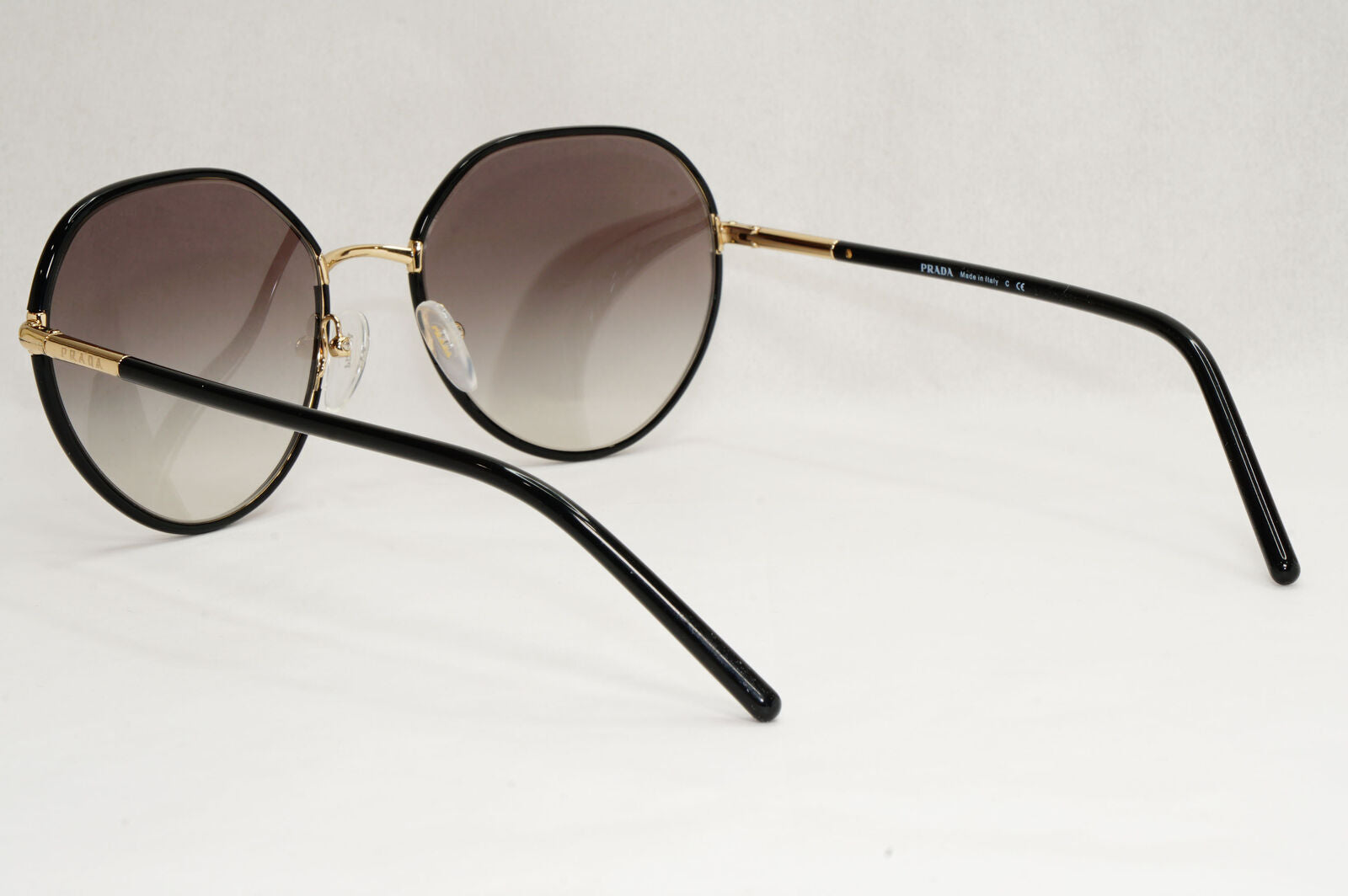 Prada Sunglasses Black Gold Grey Gradient Round PR65XS SPR 65X AAV-0A7 58mm