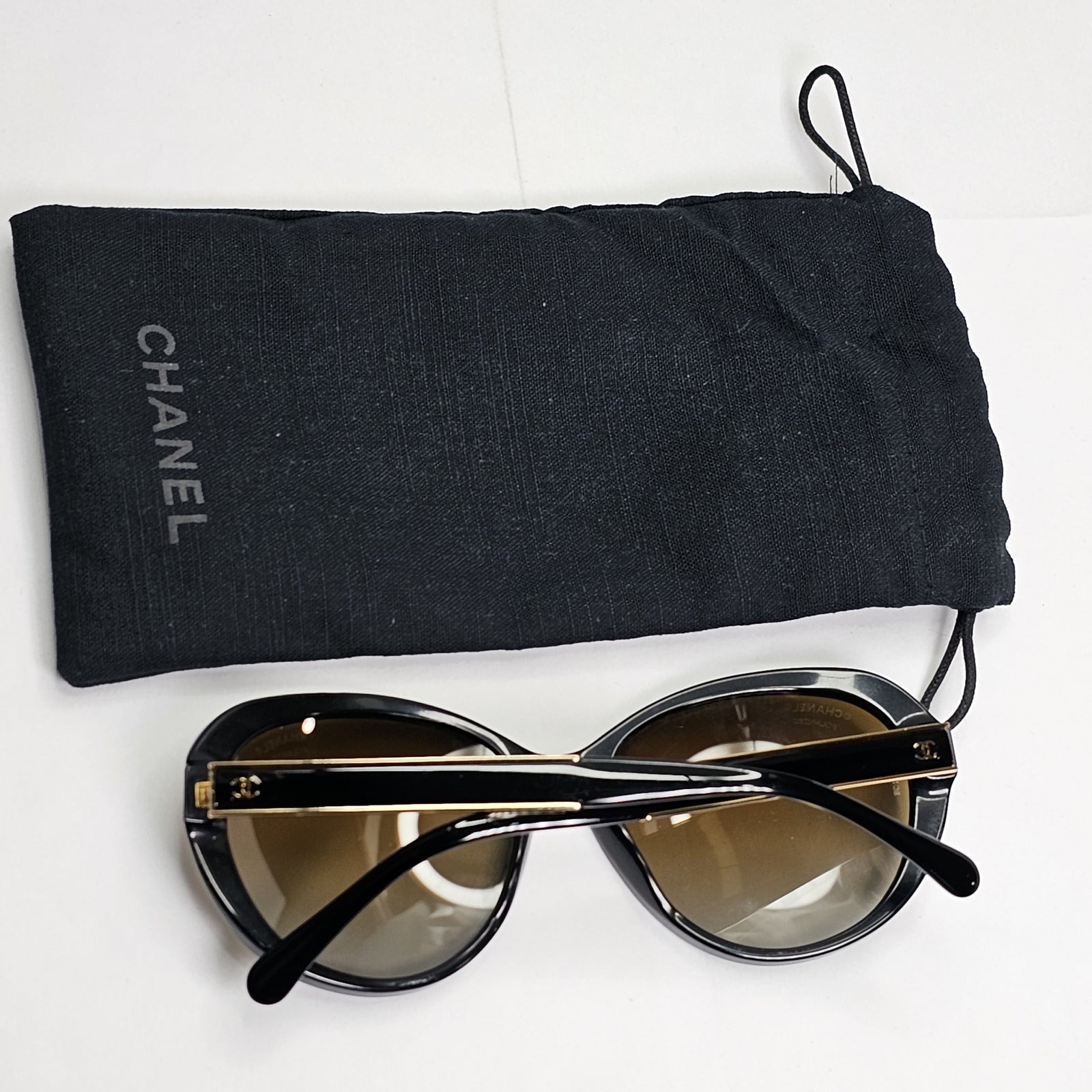 Chanel Sunglasses Polarixed Black Gold Brown Gradient 5269 c.622/S9 070224