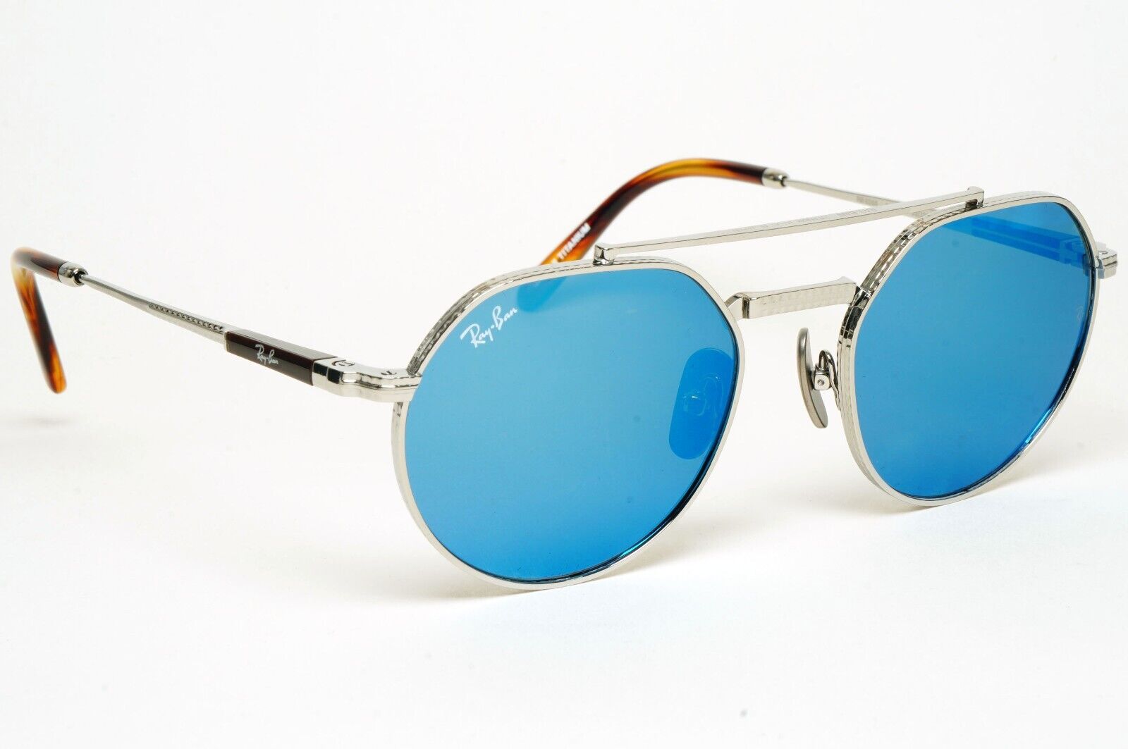 Ray-Ban Sunglasses Jack II Titanium Mirror Blue Silver Grey RB 8265 3139/O4 53mm