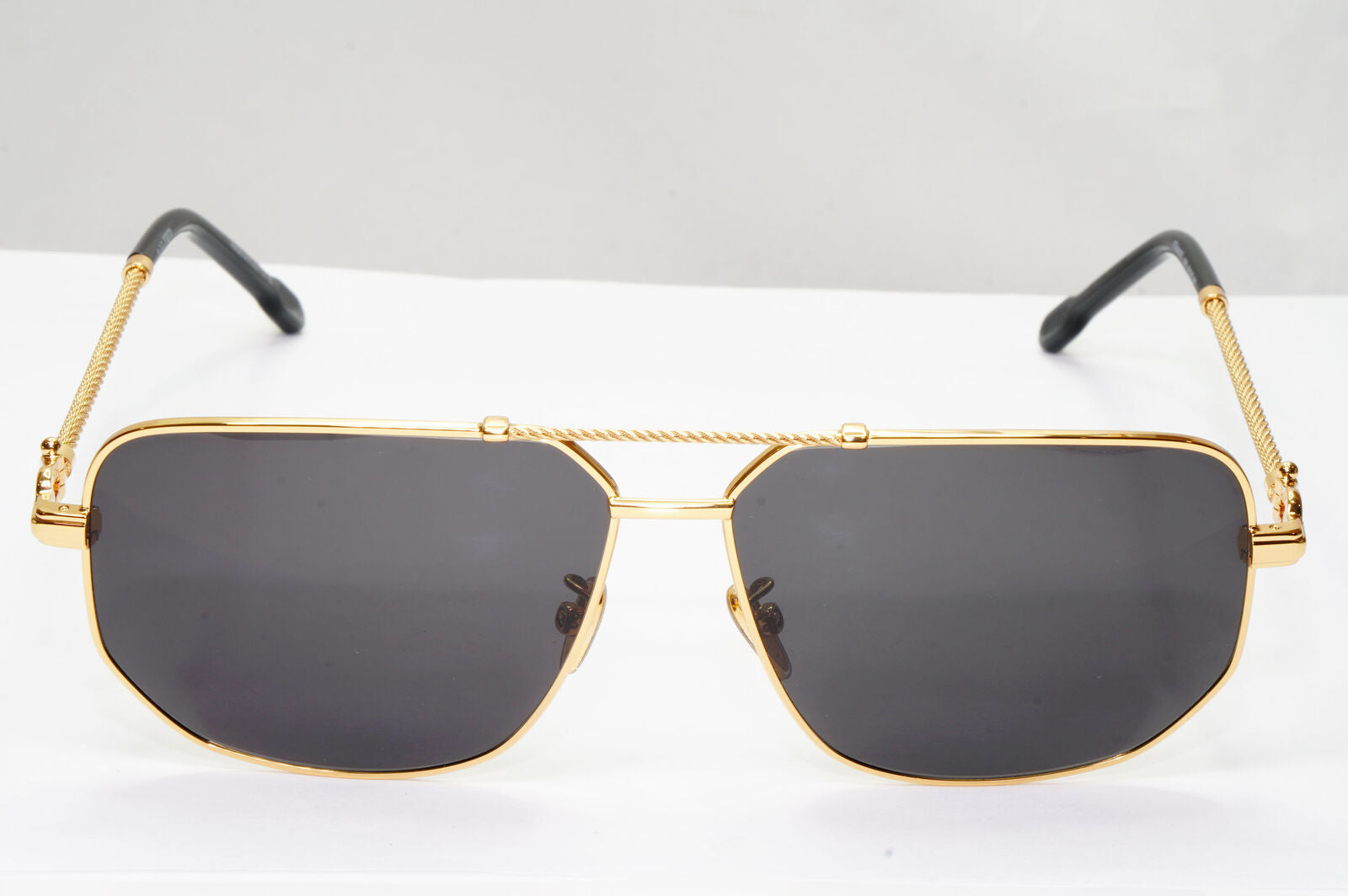 Fred Sunglasses FG50013U Gold Black Cable Twist Square Pilot 030 Force 10