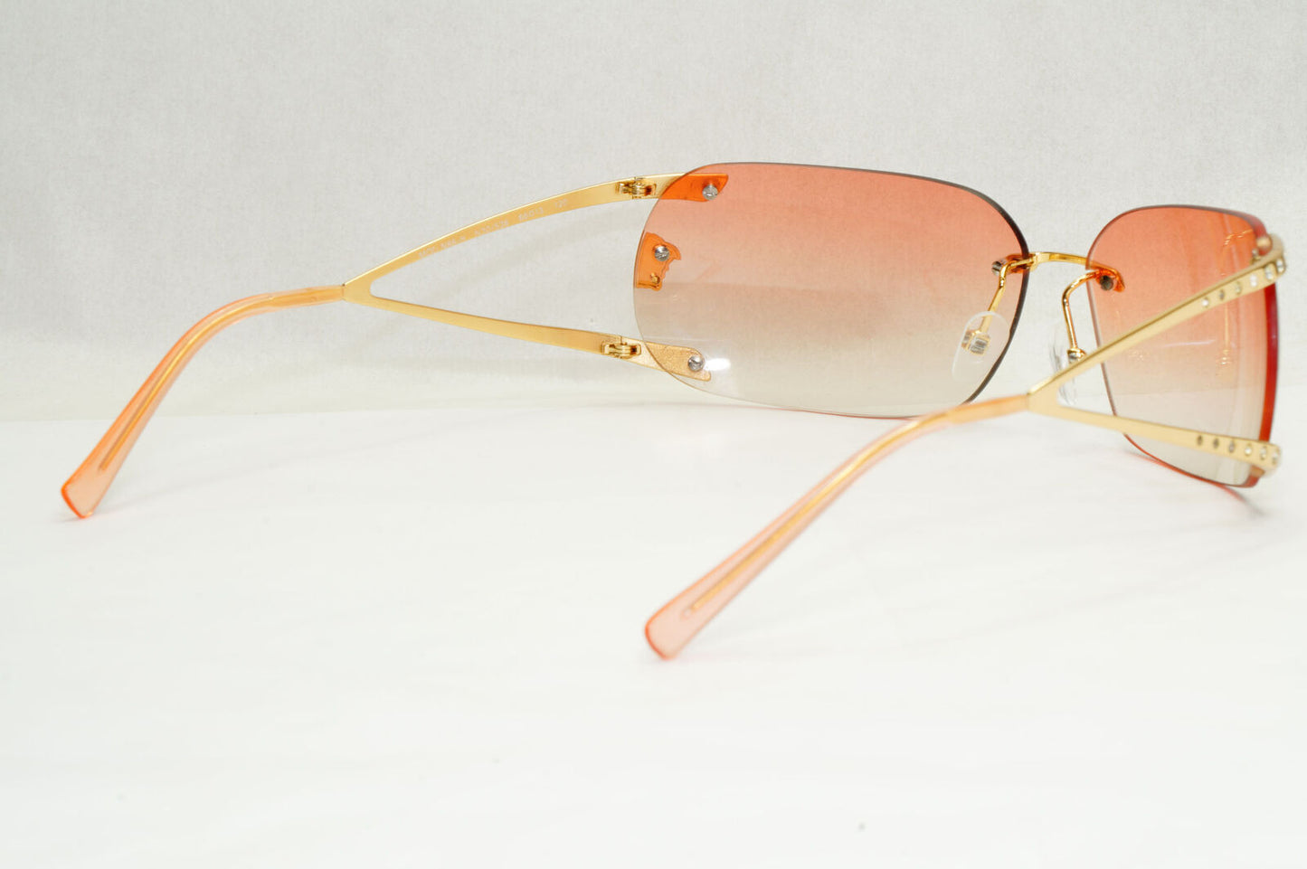 Versace Sunglasses 2004 Vintage Rimless Gold Medusa Crystal N86-H N30/536 270124