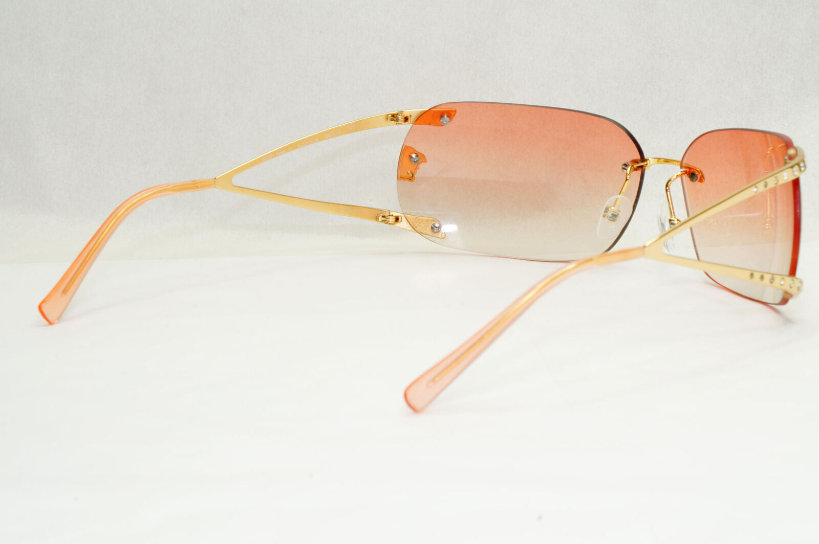 Versace Sunglasses 2004 Vintage Rimless Gold Medusa Crystal N86-H N30/536 270124