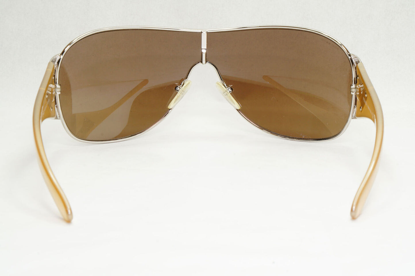 Prada Sunglasses 2010 Triangle Shield Silver Brown PR57LS SPR 57L 1BC-8C1 191223
