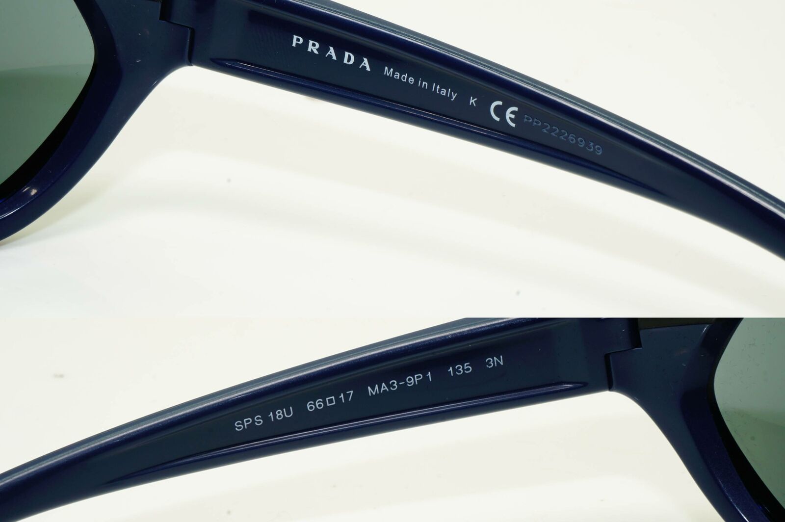 Authentic Prada Mens Blue Navy Mirrored Sunglasses Wrap SPS 18U MA3-9P1