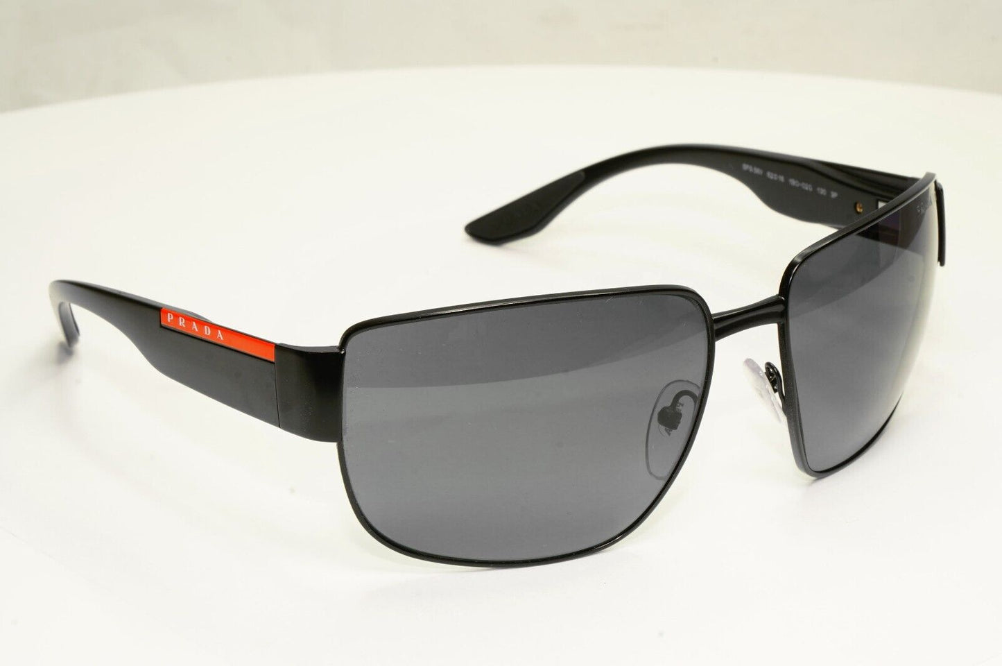 Prada Sunglasses Polarized Black Wrap Metal PS56VS SPS 56V 1BO-02G 130mm