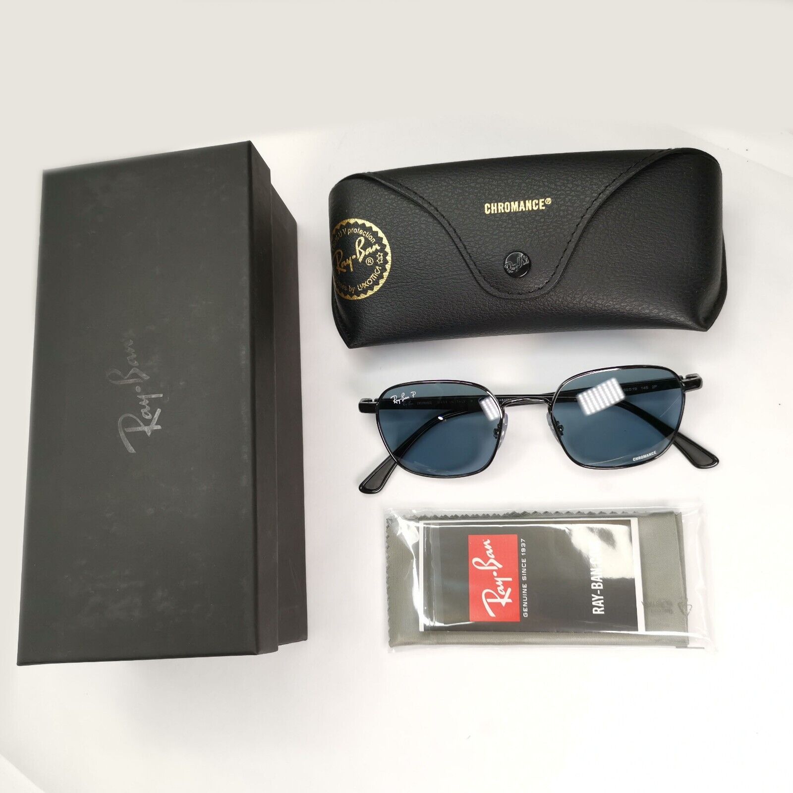 Ray-Ban Sunglasses Polarized Chromance Gunmetal Grey Blue RB 3664-CH 004/BA 50mm