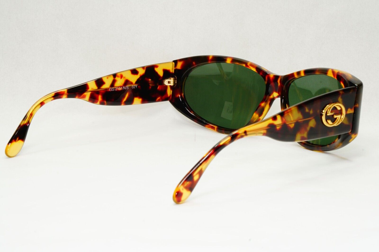 Gucci Sunglasses 1996 Vintage Brown Tortoise Green Unisex GG 2151/N/S 02Y 121223