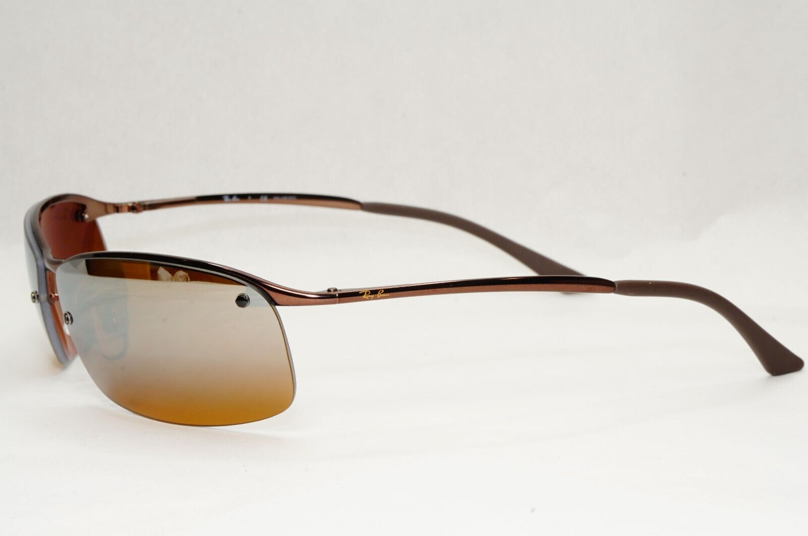 Ray-Ban Sunglasses 2011 Polarized Brown Mirror Wrap Top Bar RB 3183 014/84 [A]