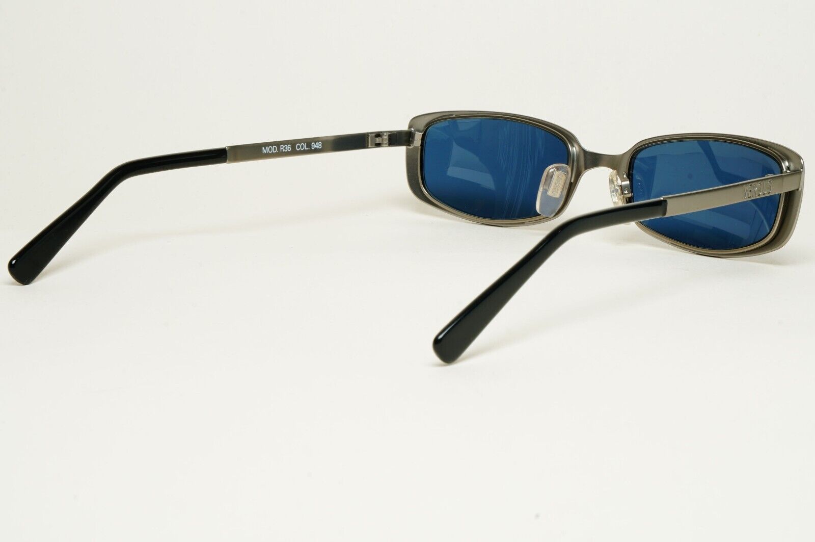 Versus Sunglasses 1996 by Gianni Versace Vintage Gunmetal Blue MOD R36 COL 948