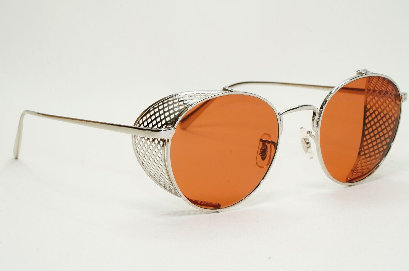 Oliver Peoples Sunglasses Cesarino-M Silver Orange Side Shields OV 1323S 5036/53
