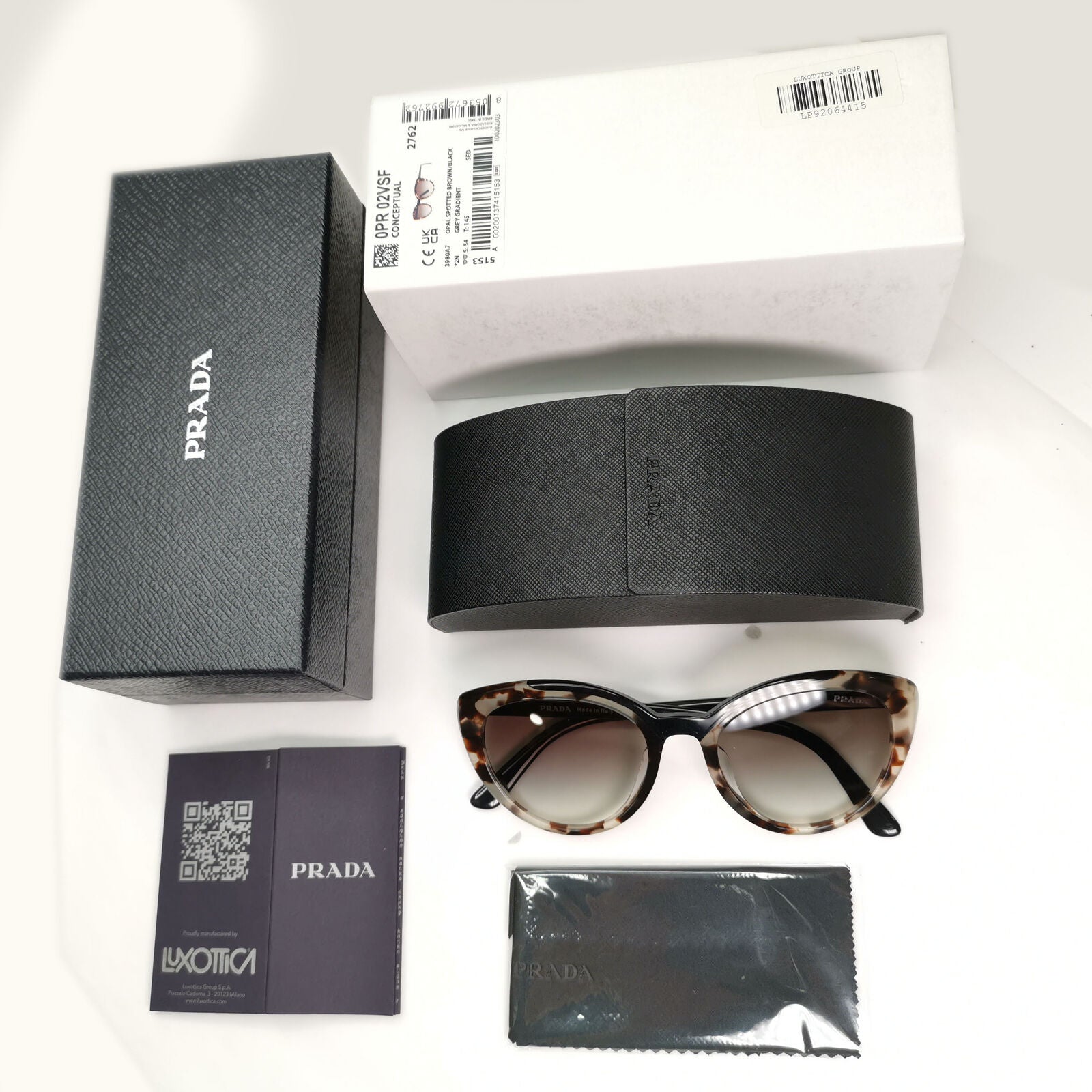 Prada Sunglasses Brown Black Opal Grey Gradient PR02VSF SPR 02V-F 398-0A7