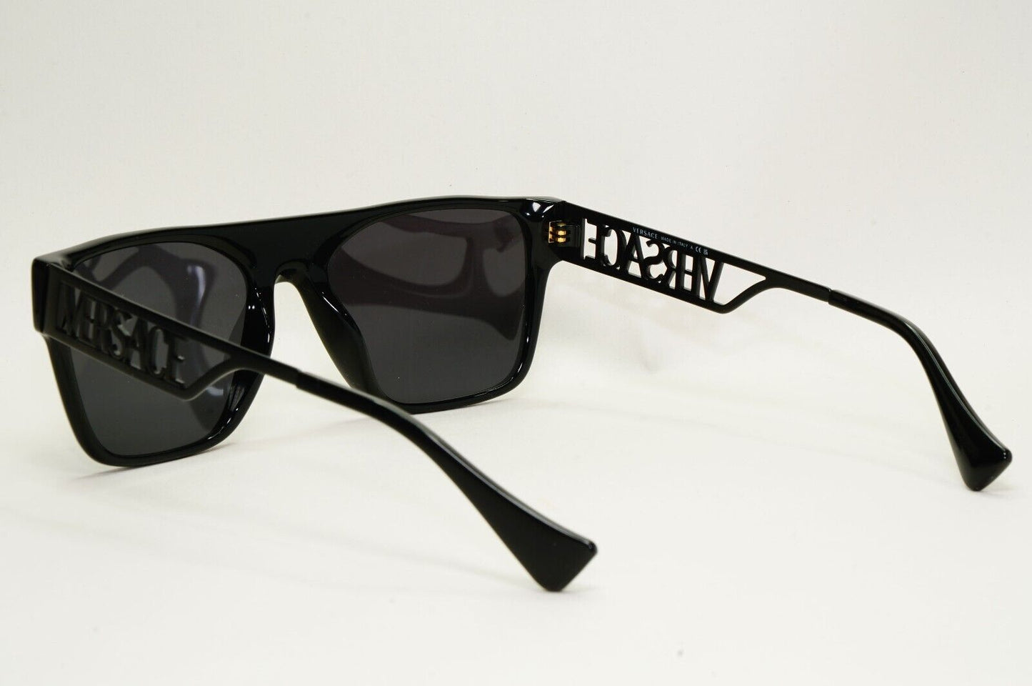Versace Sunglasses Black Square Large Logo Letters MOD VE 3326-U 5380 55mm