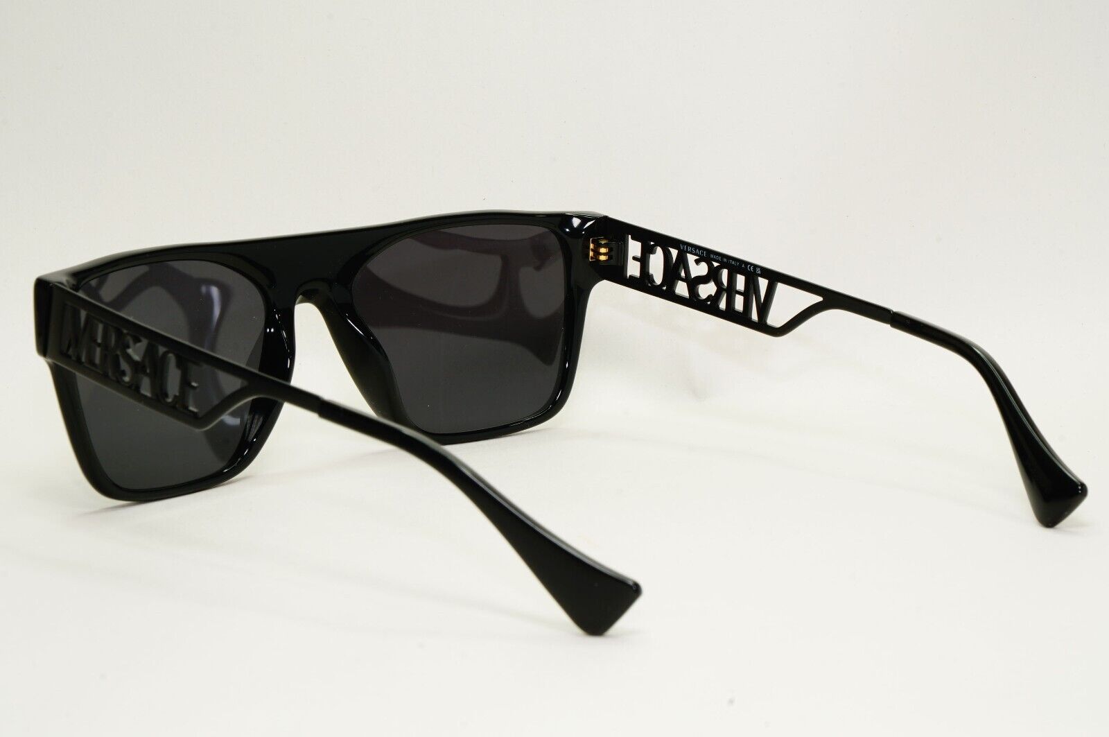 Versace Sunglasses Black Square Large Logo Letters MOD VE 3326-U 5380 55mm