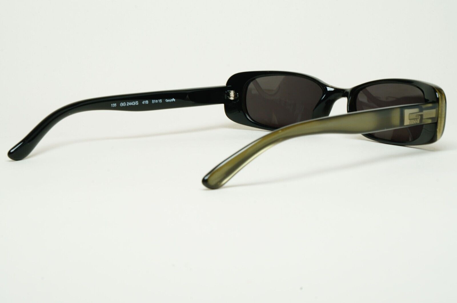 Gucci Sunglasses 1998 Vintage Green Black Rectangle Small GG 2443/S 4YB 050225