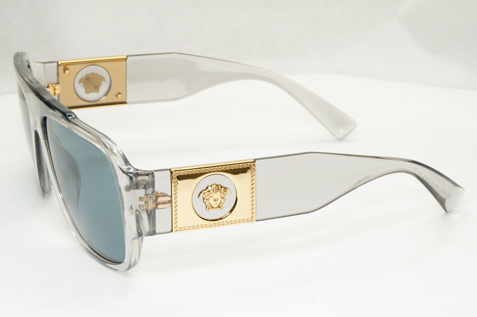 Versace Sunglasses Transparent Grey Gold Square Medusa Biggie MOD 4436-U 5305/80