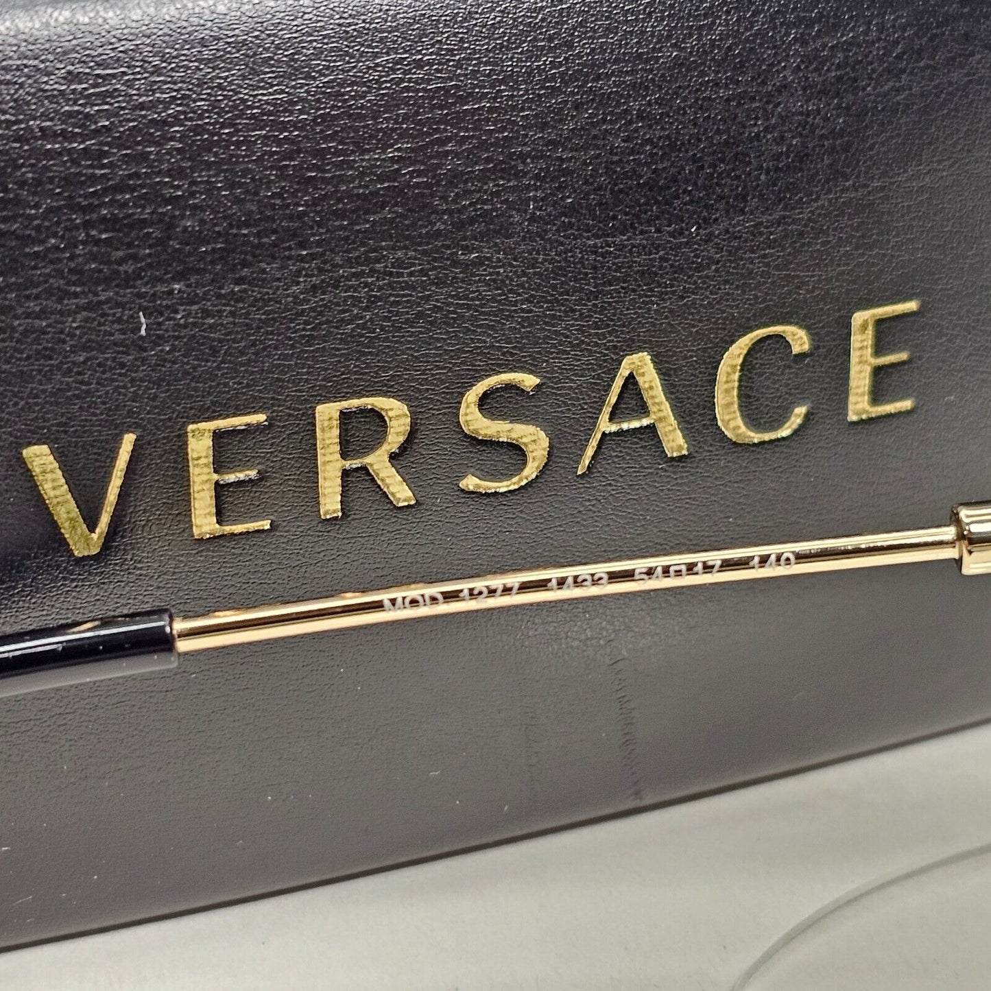 Versace Sunglasses Black Gold Medusa Metal Frame MOD VE 1277 1433 54mm