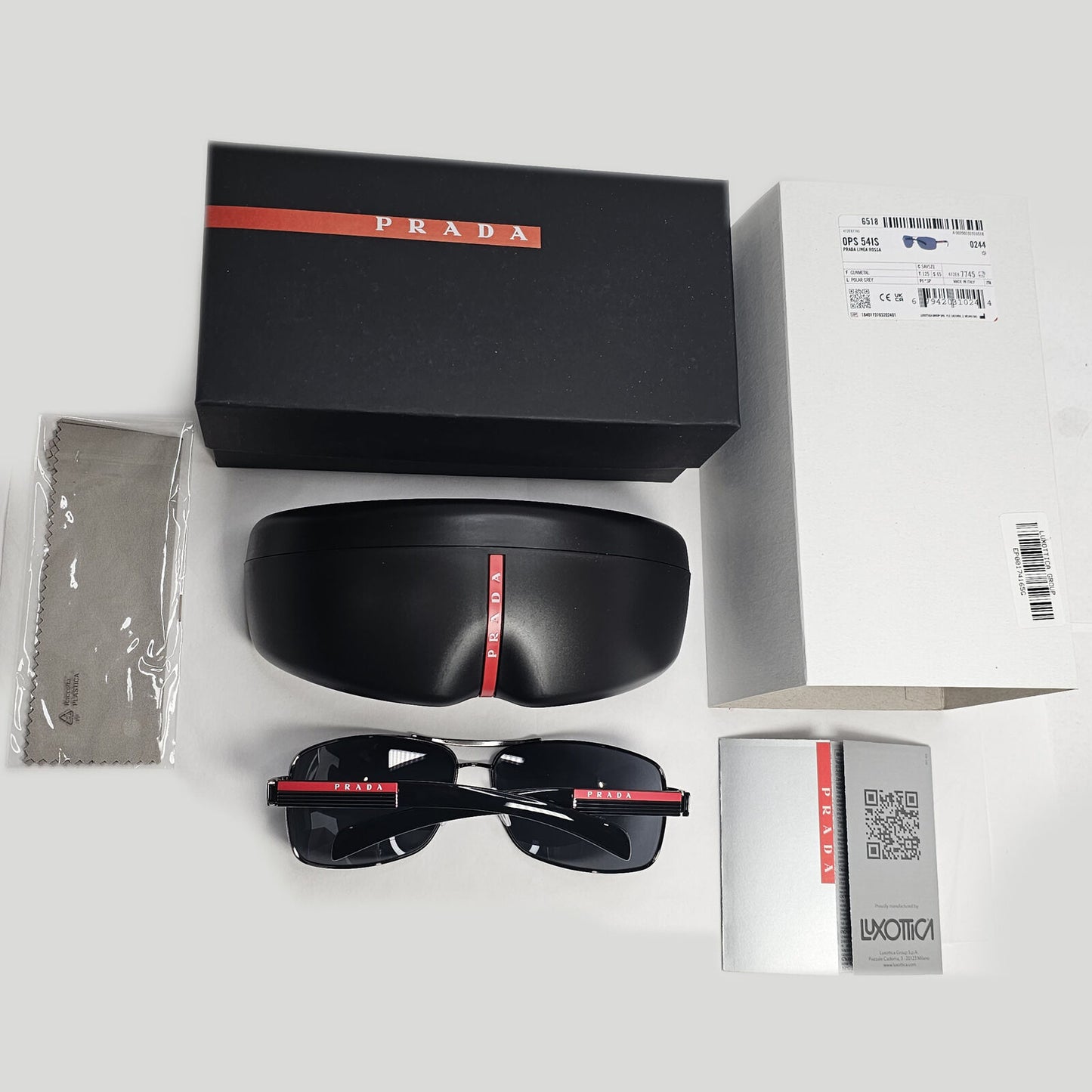 Prada Sunglasses Polarised Navigator Gunmetal Black Grey PS54IS SPS 54I 5AV-5Z1