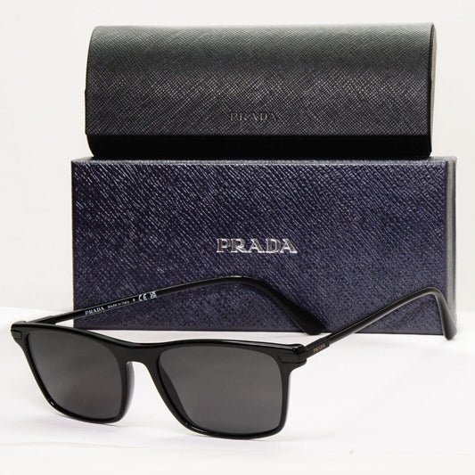Prada Sunglasses Black Square Glossy Fashion PR01WV VPR 01W 07F-1O1 54mm