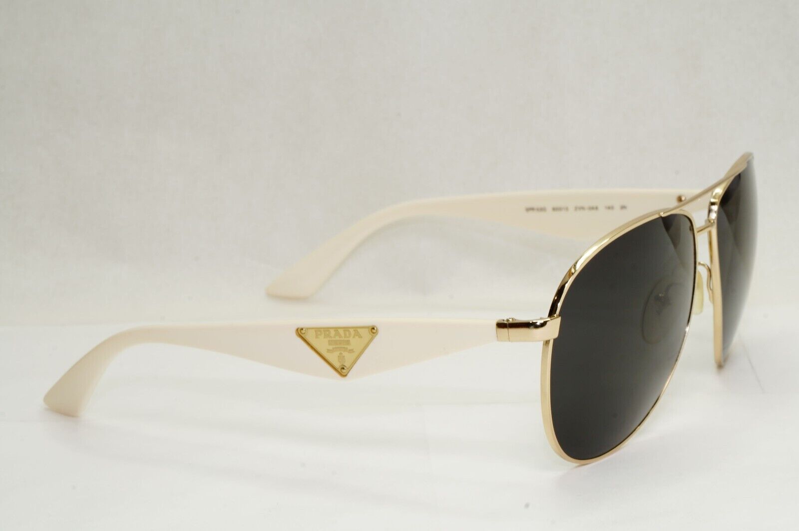 Prada Sunglasses Triangle Black Gold White Pilot PR53QS SPR 53Q ZVN-0A6 180324