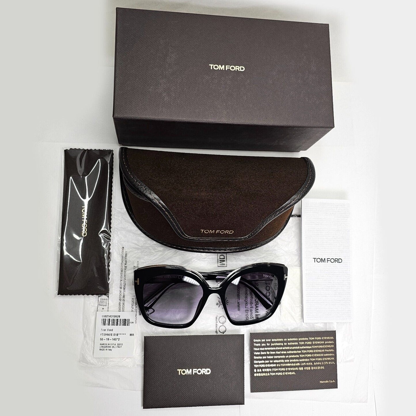 Tom Ford Sunglasses Chantalle Black Grey Gradient Large FT0944 TF 944  01B 55mm