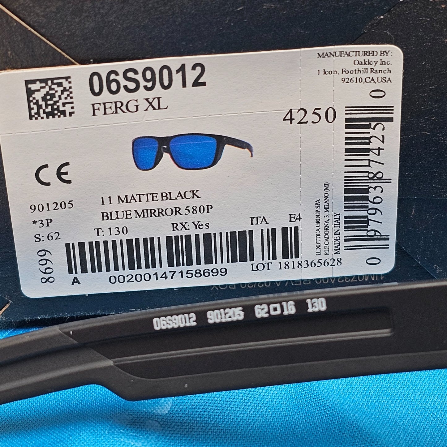 Costa Del Mar Sunglasses Ferg XL Polarized Blue 580P Mirror Black B06S9012 05